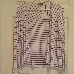 Light striped open cardigan